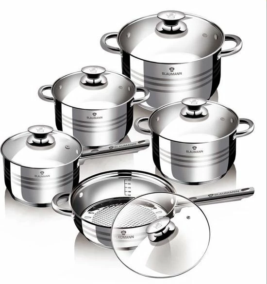Blaumann BL-1637 - 10 Delige Pannenset - RVS 6 Blaumann BL-1637 - 10 Delige Pannenset - RVS - Afbeelding 4