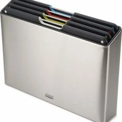 Joseph Joseph JosephJoseph - Folio - Steel - Snijplank - In Houder - Groot - Set Van 5 Stuks - Zilver -WMF Shop 550x586 2