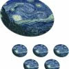KitchenYeah Onderzetters Voor Glazen - Rond - Sterrennacht - Schilderij - Oude Meesters - Vincent Van Gogh - 10x10 Cm - Glasonderzetters - 6 Stuks -WMF Shop 550x601 1