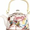 Clayre & Eef Theepot Met Filter 800 Ml Beige Roze Porselein Rond Theekan Cadeau Voor Haar Chinese Theepot -WMF Shop 550x604