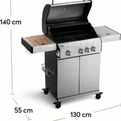 Burnhard Gas BBQ FRED Deluxe - 3 Branders - Keramische Infraroodbrander & Afdekhoes - Deluxe -WMF Shop 550x606 1