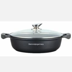 SteinMeijerGermany Marble/braadpan - Met Glazen Afdekplaat -weide Pan Zwart - 30 CM 8 Liter-hapjespan- Brede Pan Voor Inductie -WMF Shop 550x615 1