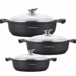 SteinMeijerGermany Marble/braadpan - Met Glazen Afdekplaat -weide Pan Zwart - 30 CM 8 Liter-hapjespan- Brede Pan Voor Inductie -WMF Shop 550x615