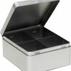 Merkloos Zilveren 4-vaks Theedoos/theekist 15 Cm - Keuken Accessoires - Theezakjes Houder Bewaarblik -WMF Shop 550x619