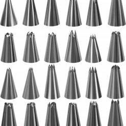 Ariko Slagroom Garneer Spuitzak Met 24 RVS Spuitmondjes – Herbruikbaar – Siliconen Spuit Zak Voor Decoratie Van Patisserie – Taartdecoratie – Rozetjes Opspuiten -WMF Shop 550x626 1