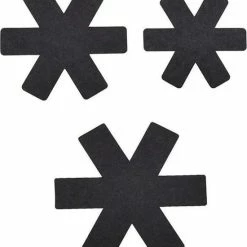 Merkloos Zwarte Panbeschermers - Set Van 12 Stuks - 3 Formaten - Ø38 Cm -Ø35 Cm - Ø26 Cm - Anti Kras - Pannenbeschermer Set - Vilt - Pannen Onderzetter - Potbeschermer