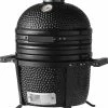 Merkloos The Meat Boys Compact - Keramische BBQ - 15 Inch Kamado - Tafelmodel - All Black Inclusief Platesetter En Regenhoes
