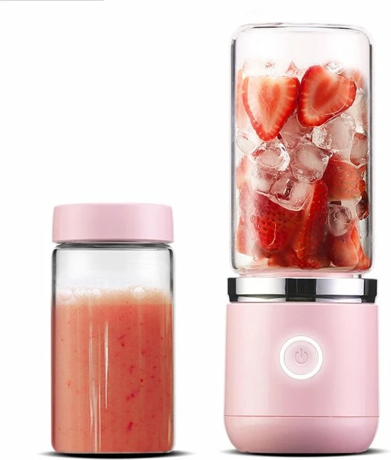 Blend In - Blender To Go - Smoothie Maker - Oplaadbare Mini Blender - Smoothies & Shakes - Draadloos & Draagbaar - Fruit Mixer - USB Oplaadbaar - 350ML - Roze 3 Blend In - Blender To Go - Smoothie Maker - Oplaadbare Mini Blender - Smoothies & Shakes - Draadloos & Draagbaar - Fruit Mixer - USB Oplaadbaar - 350ML - Roze
