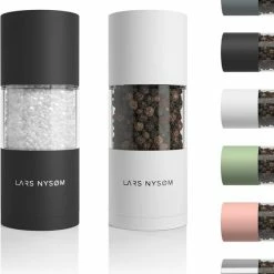 LARS NYSØM Zout- En Pepermolen Set 'Sjæl' Black/White