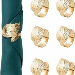 Full Bloom Servetringen Kerst 6 Stuks - Servetring Goud - Servet Ringen Voor Servet Van Katoen - Servet Ring Voor Servetten Van Linnen