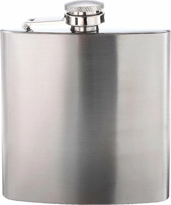 LOUZIR Premium RVS Heupfles Met Schroefdop - 200 Ml - 12x9cm 3 LOUZIR Premium RVS Heupfles Met Schroefdop - 200 Ml - 12x9cm