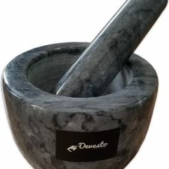 Devesto Vijzel Met Stamper - Ø 10,5 Cm - Marmer - Zwart - Mortier -WMF Shop 550x677