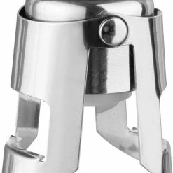 Secret De Gourmet Champagnefles Stopper/afsluiter Verchroomd 4 X 3,5 X 5,5 Cm - Flesafsluiter - Champagnedop