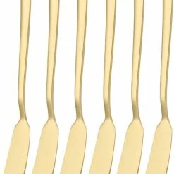 House Of Husk Botermesjes Set - Goud - RVS - Botermes - Smeermessen - Tapas Mesjes - 6 Stuks