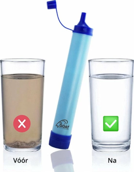 GOAT Outdoor® GOAT Outdoor Personal Waterfilter Straw - Complete Set - Water Filter - Survival - BPA-vrij 6 GOAT Outdoor® GOAT Outdoor Personal Waterfilter Straw - Complete Set - Water Filter - Survival - BPA-vrij - Afbeelding 4