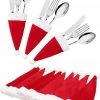 Merkloos Kerstmutsjes Voor Bestek (6 Stuks) - Versiering / Decoratie Kersttafel - Feestelijk Kerstdiner -WMF Shop 550x726