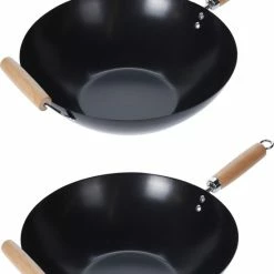 Trendo Wok Carbon Staal Ø35cm Houten Handgreep Wokpannen -WMF Shop 550x727 1