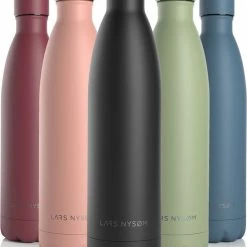 LARS NYSØM Roestvrijstalen Drinkfles 'Ivrig' 750ml Onyx Black