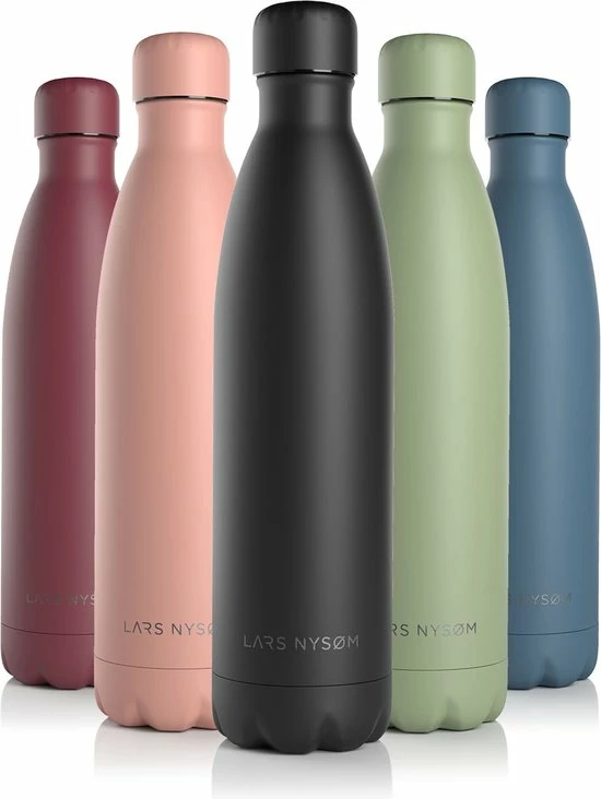 LARS NYSØM Roestvrijstalen Drinkfles 'Ivrig' 750ml Onyx Black 3 LARS NYSØM Roestvrijstalen Drinkfles 'Ivrig' 750ml Onyx Black