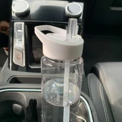 Merkloos Waterfles Met Rietje - 700ML - Drinkfles - Transparant-Zwart -WMF Shop 550x733 27