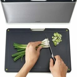 Joseph Joseph JosephJoseph - Folio - Steel - Snijplank - In Houder - Groot - Set Van 5 Stuks - Zilver -WMF Shop 550x742