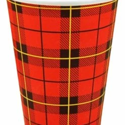 PackagingDirect Scotty Bekers, Koffiebekers ‘Schotse Ruit’ 7oz/180cc – 1.000 Stuks